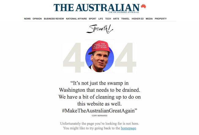 the australian 404 error page