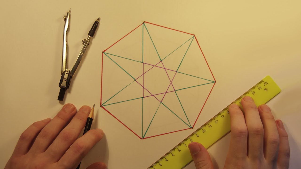 Одиннадцати угольник. Геометрия семиугольник. Фигуры из циркуля. Геометрические фигуры циркулем и линейкой. Рисование с помощью линейки.