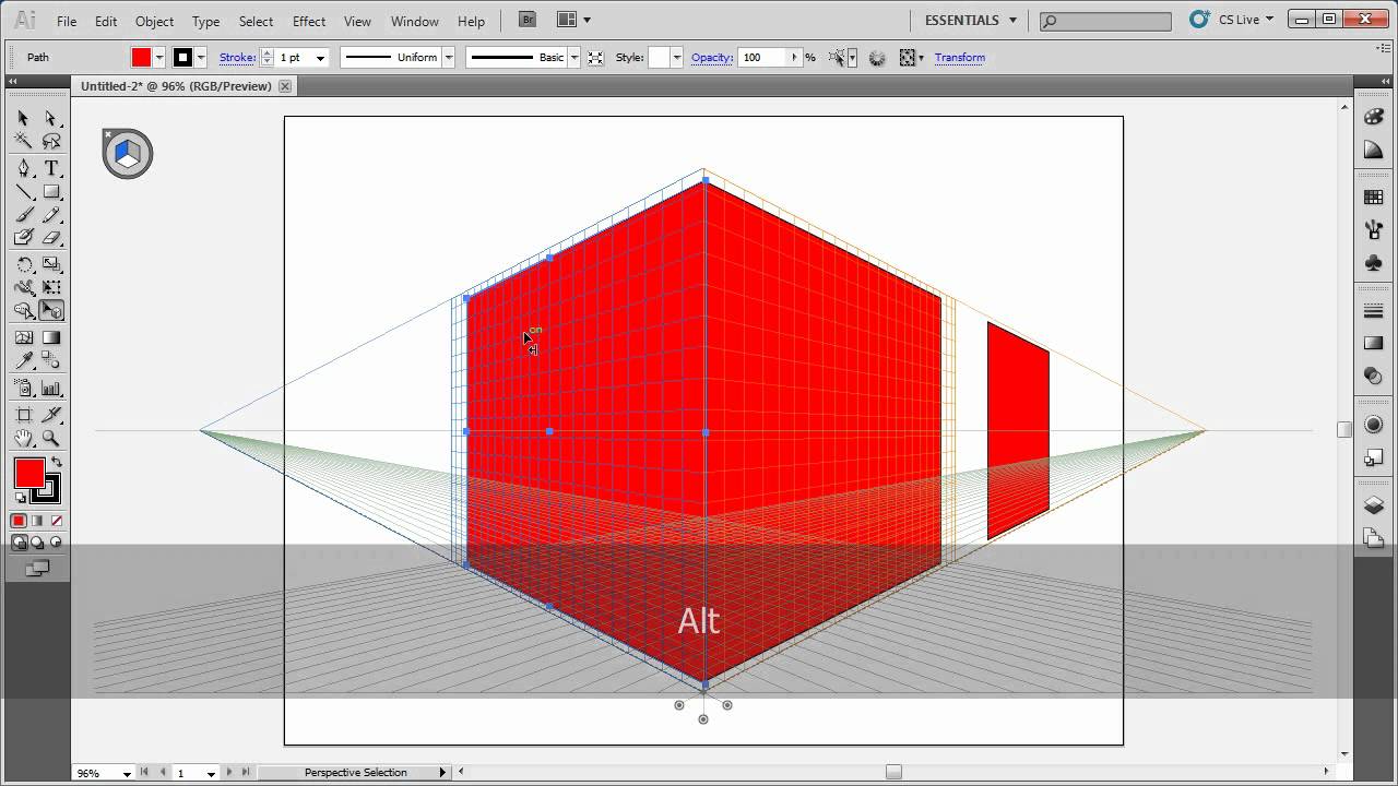 Как убрать сетку перспективы в adobe illustrator