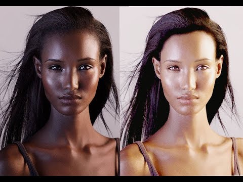 Изменить цвет кожи на фото на черный