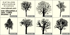 trees silhouettes - photoshop brush preview