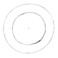 Start with a circle for drawing the head